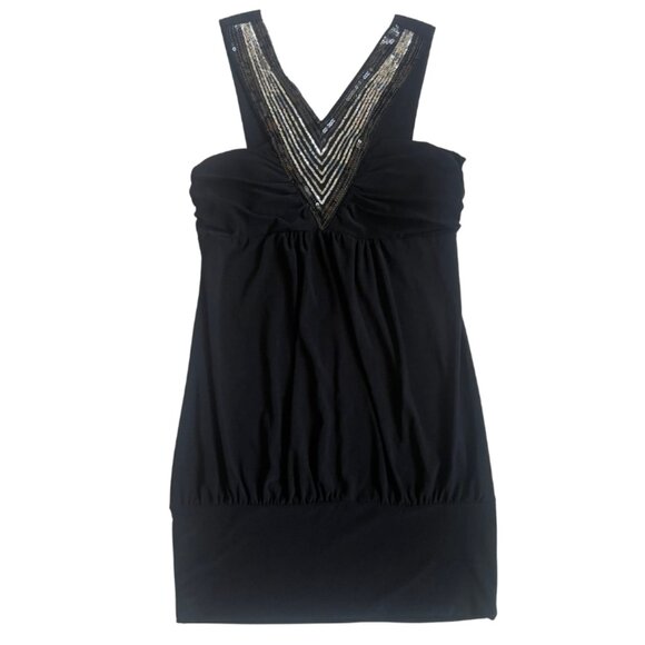 lipstick sequin black mini dress size medium - Picture 1 of 8